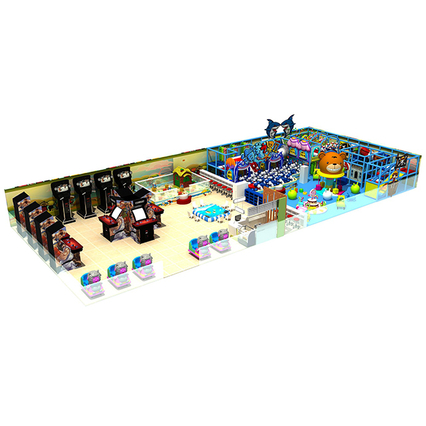حديقة Ocean Theme Indoor Soft Play Park مع ألعاب فيديو تعمل بقطع النقود المعدنية